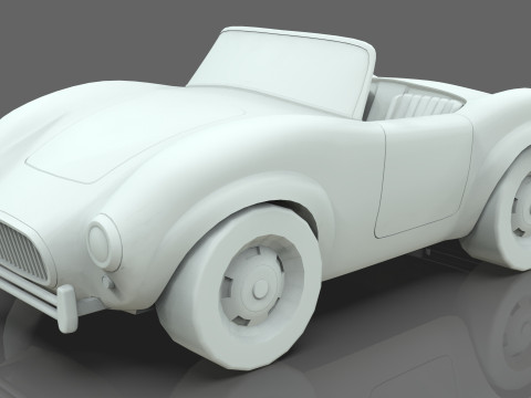 Cartoon Car Roadster Low-poly 3D Model