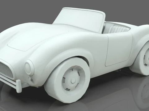 Cartoon Car Roadster Low-poly 3D Model