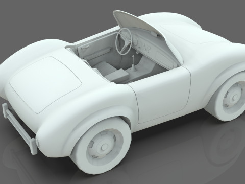 Cartoon Car Roadster Low-poly 3D Model