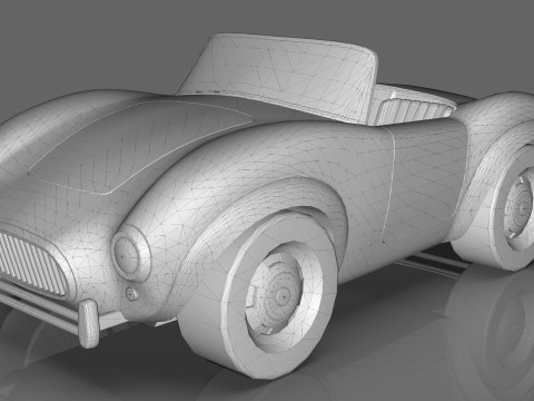 Cartoon Car Roadster Low-poly 3D Model