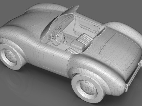 Cartoon Car Roadster Low-poly 3D Model