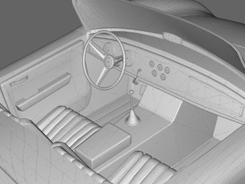 Cartoon Car Roadster Low-poly 3D Model