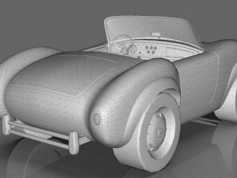 Cartoon Car Roadster Low-poly 3D Model