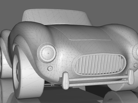 Cartoon Car Roadster Low-poly 3D Model