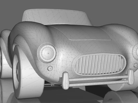 Cartoon Car Roadster Low-poly 3D Model