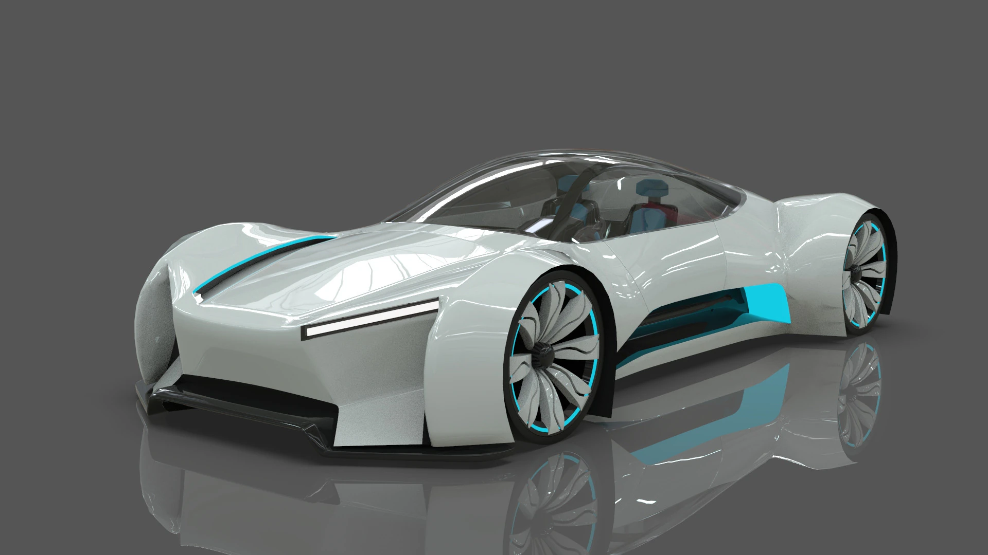 Futuristic Hyper Car Original Design 3D Model .c4d .max .obj .3ds .fbx .stl .blend 
