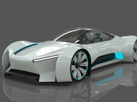 Futuristic Hyper Car Original Design Model 3D