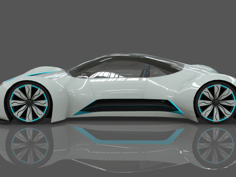 Futuristic Hyper Car Original Design Modelo 3D