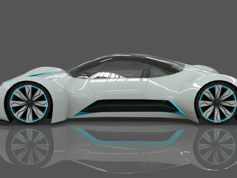 Futuristic Hyper Car Original Design 3D Model