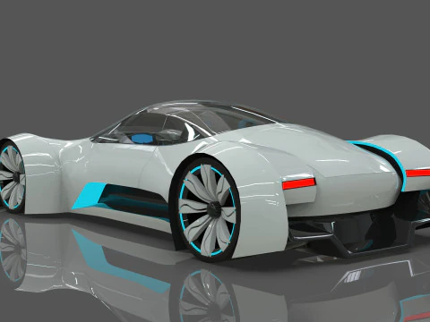 Futuristic Hyper Car Original Design 3D Model