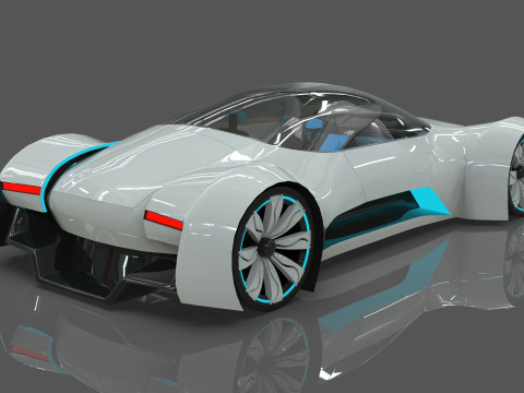 Futuristic Hyper Car Original Design Modelo 3D