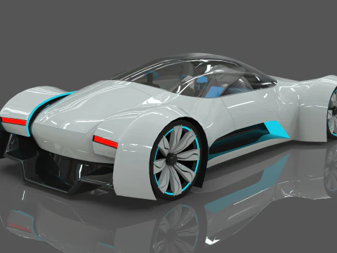 Futuristic Hyper Car Original Design 3D Model