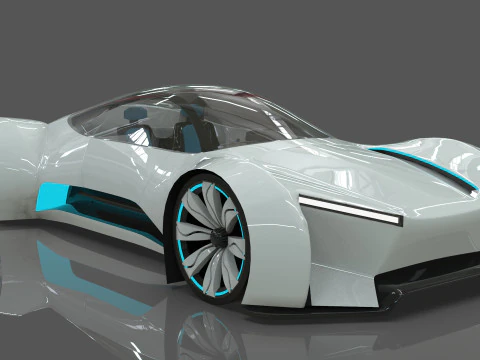 Futuristic Hyper Car Original Design 3D Model