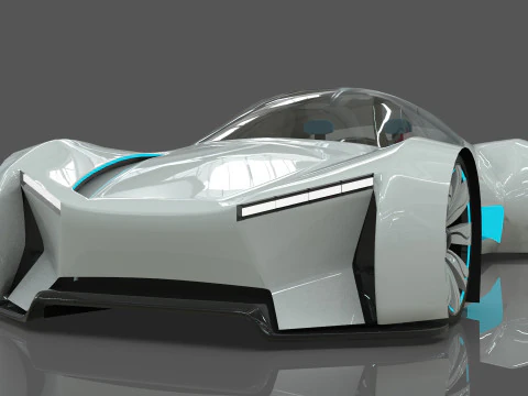Futuristic Hyper Car Original Design 3D Model