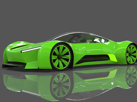 Futuristic Hyper Car Original Design 3D Model