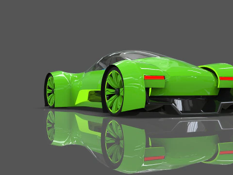 Futuristic Hyper Car Original Design 3D Model