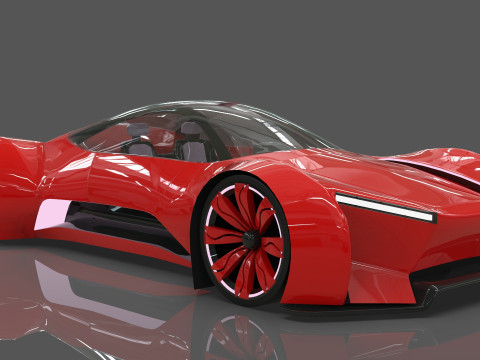 Futuristic Hyper Car Original Design Modelo 3D