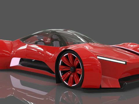 Futuristic Hyper Car Original Design 3D Model