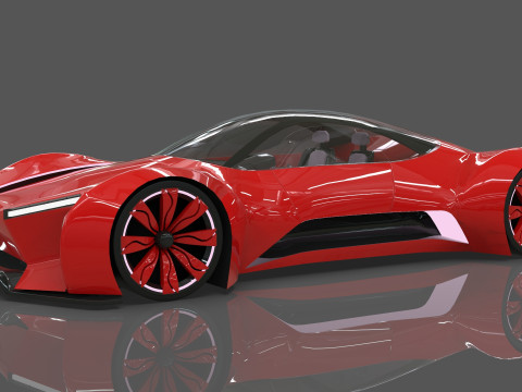 Futuristic Hyper Car Original Design Modelo 3D
