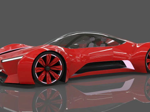 Futuristic Hyper Car Original Design 3D Model