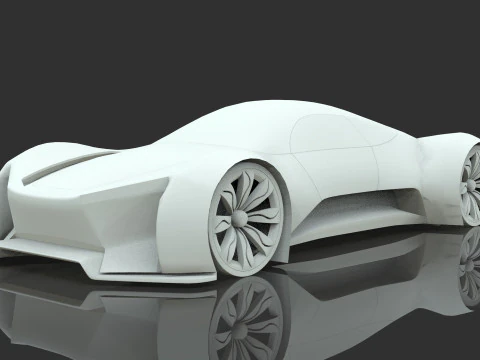 Futuristic Hyper Car Original Design 3D Model