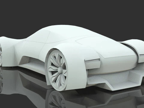 Futuristic Hyper Car Original Design 3D Model