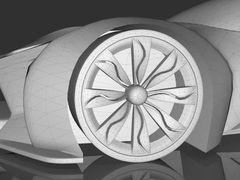 Futuristic Hyper Car Original Design 3D Model