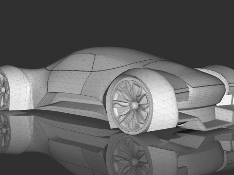 Futuristic Hyper Car Original Design 3D Model