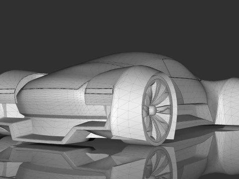 Futuristic Hyper Car Original Design 3D Model