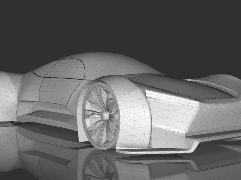 Futuristic Hyper Car Original Design 3D Model