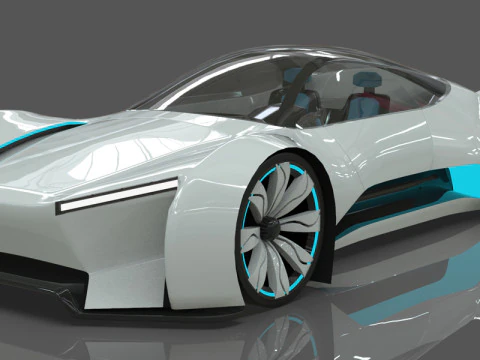 Futuristic Hyper Car Original Design 3D Model