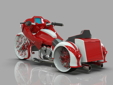 Conceptual three wheeled motorcycle 3D 모델