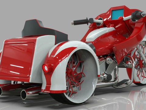 Conceptual three wheeled motorcycle 3D 모델