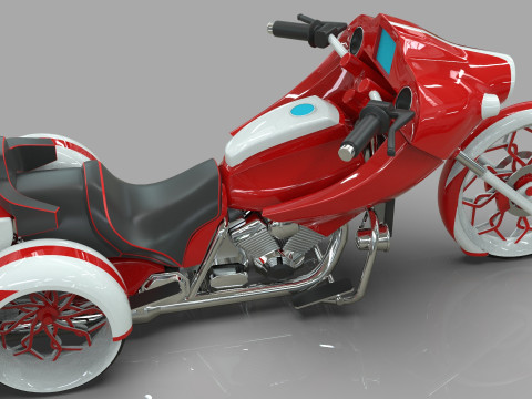 Conceptual three wheeled motorcycle 3D 모델