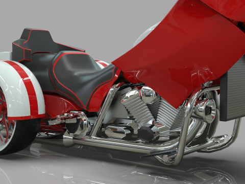 Conceptual three wheeled motorcycle 3D 모델