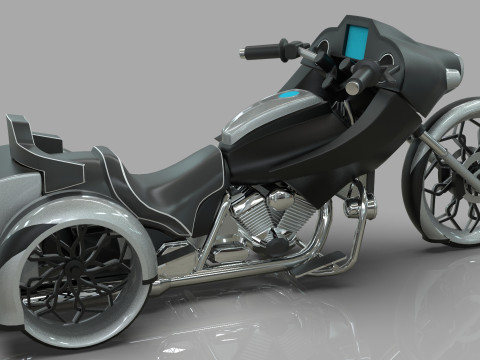 Conceptual three wheeled motorcycle 3D 모델