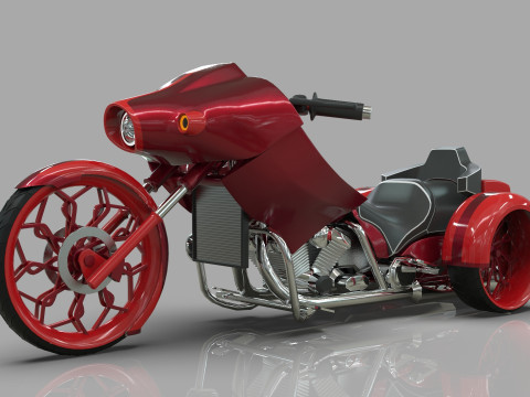 Conceptual three wheeled motorcycle 3D 모델