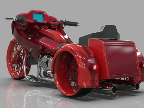 Conceptual three wheeled motorcycle 3D 모델