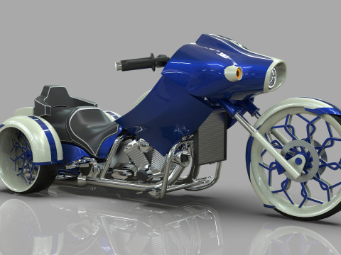 Conceptual three wheeled motorcycle 3D 모델
