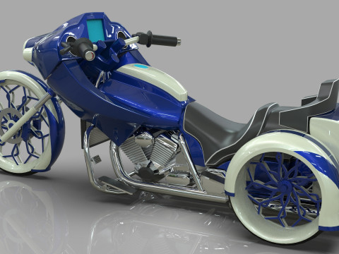 Conceptual three wheeled motorcycle 3D 모델