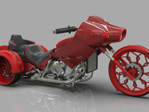 Conceptual three wheeled motorcycle 3D 모델