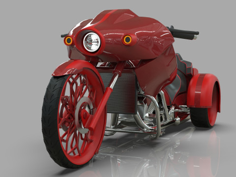 Conceptual three wheeled motorcycle 3D 모델