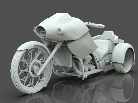Conceptual three wheeled motorcycle 3D 모델
