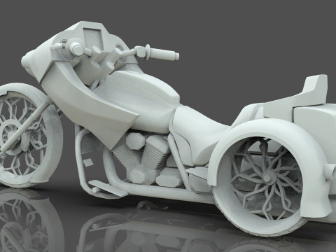 Conceptual three wheeled motorcycle 3D 모델