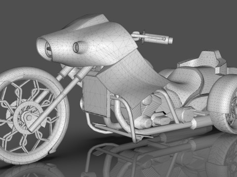 Conceptual three wheeled motorcycle 3D 모델
