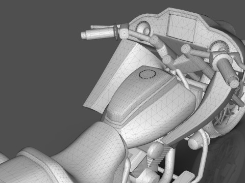 Conceptual three wheeled motorcycle 3D 모델