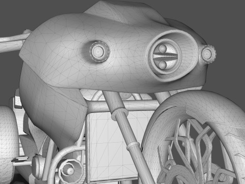 Conceptual three wheeled motorcycle 3D 모델