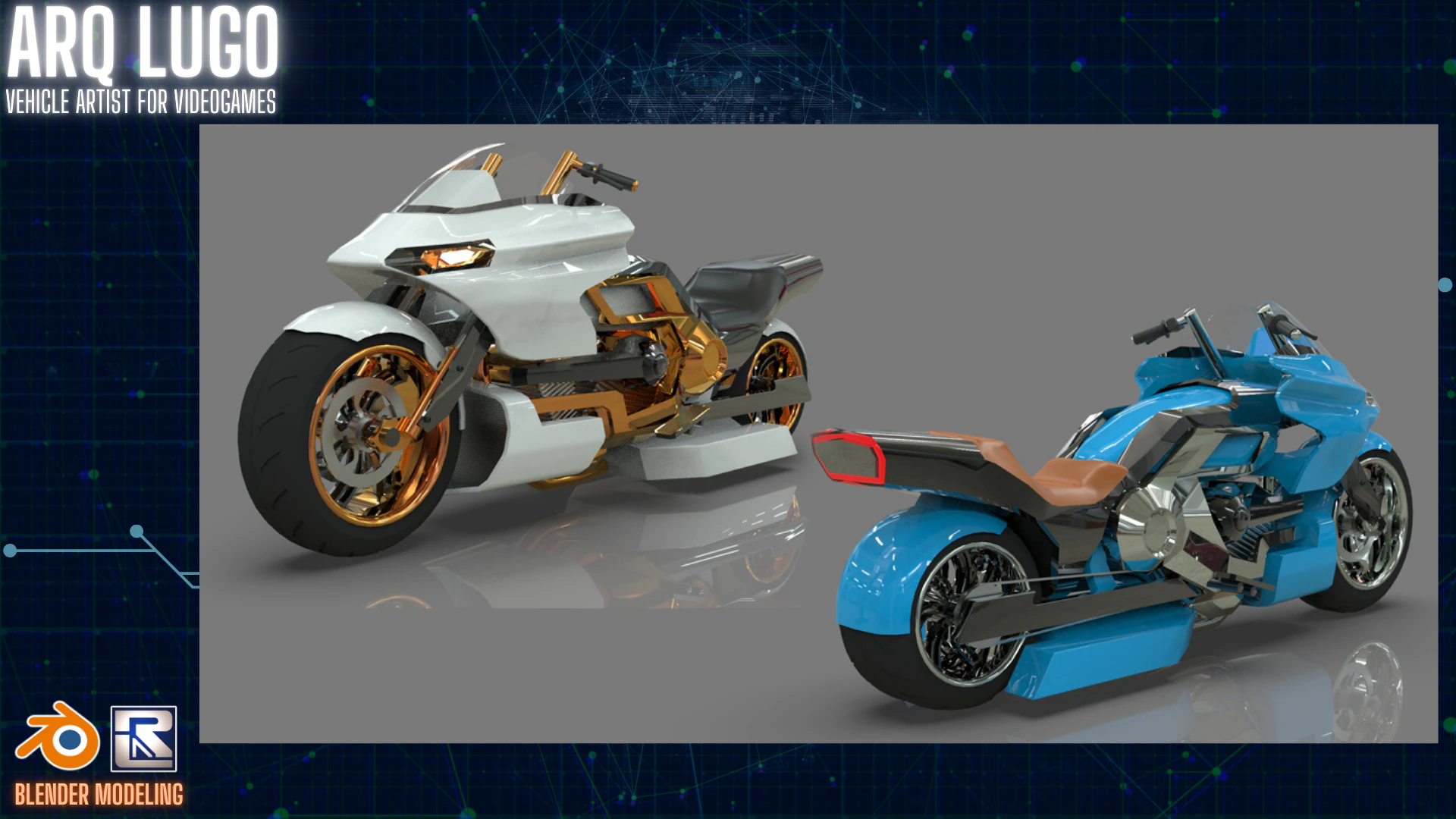 Conceptual motorcycle Low-poly 3D Model .c4d .max .obj .3ds .fbx .stl .blend 