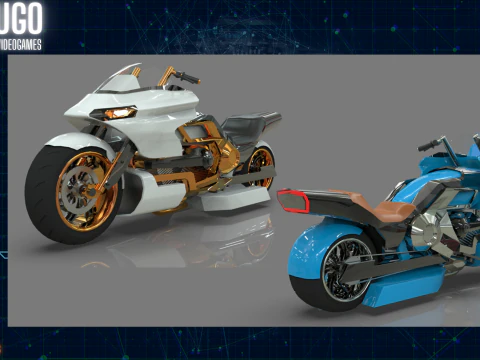 Концептуальный мотоцикл Низкополигональная 3D Модель