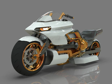 Conceptual motorcycle Low-poly 3D Model